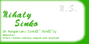 mihaly sinko business card